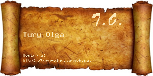 Tury Olga névjegykártya
